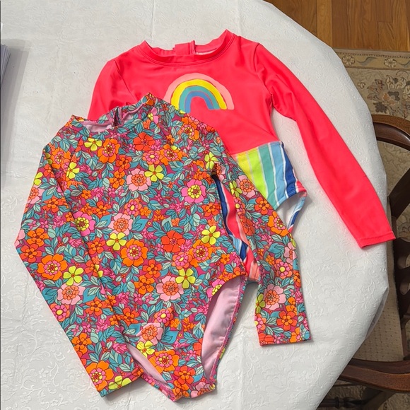 Cat & Jack Other - 2 Pack Bundle Cat & Jack Long Sleeve One Piece Rash Guards Size S (6/6X)